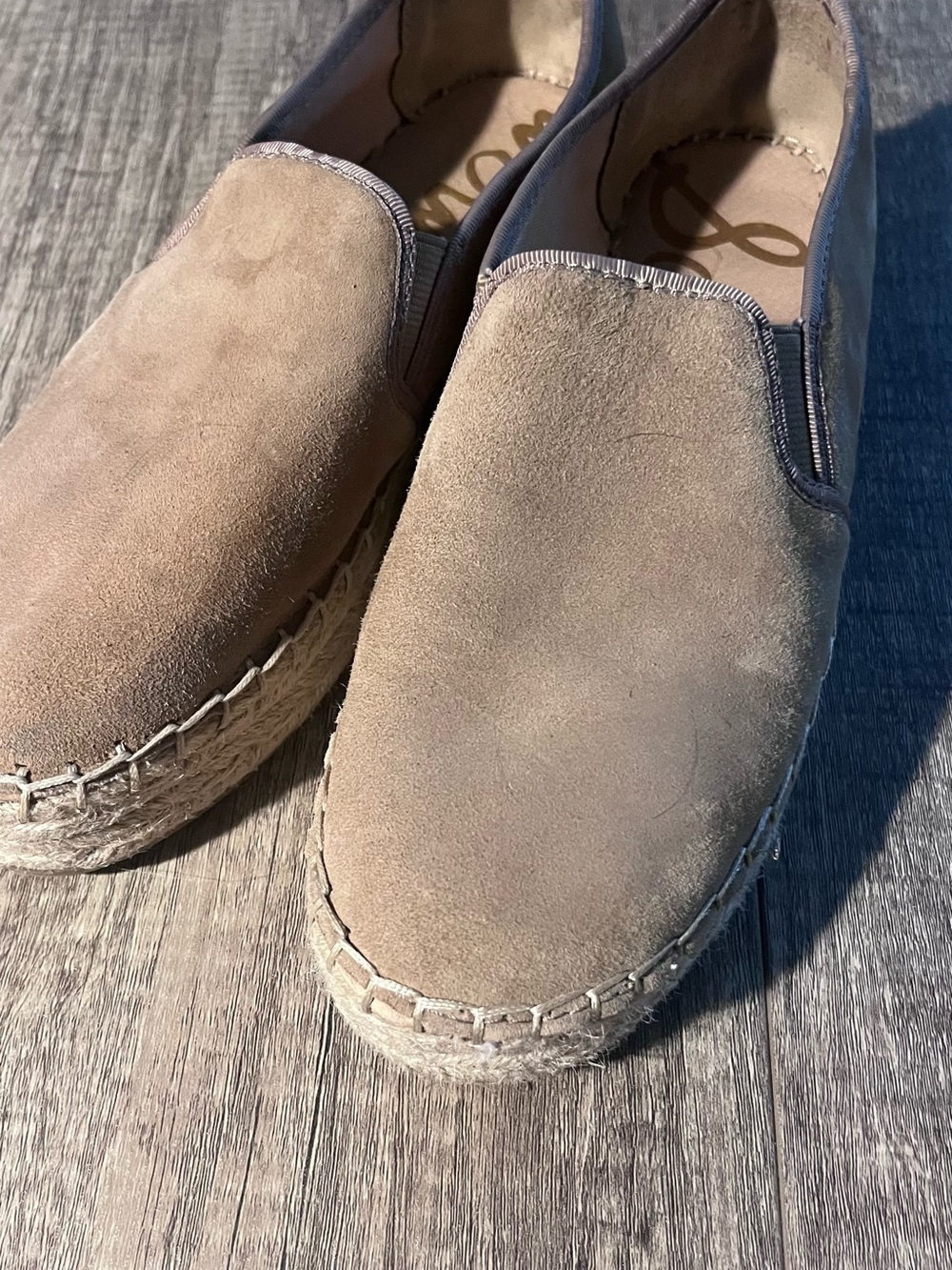 Sam Edelman Taupe Suede Espadrille Slip-Ons